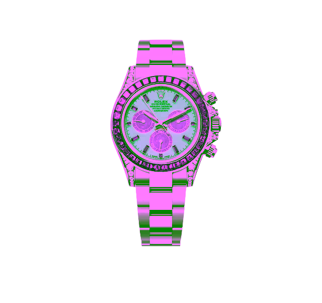 Daytona Four Seasons「春」(Spring)：白金與綠玉髓的初春氣息。